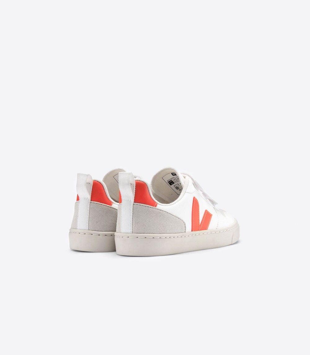 Veja Sneakers Copii - V-10 Velcro Cwl - Albi/Portocalii - 5412078-FI